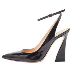 Gianvito Rossi Aura Pumps aus schwarzem Lackleder Größe 39