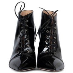 GIANVITO ROSSI Chaussures à lacets en cuir verni noir 36