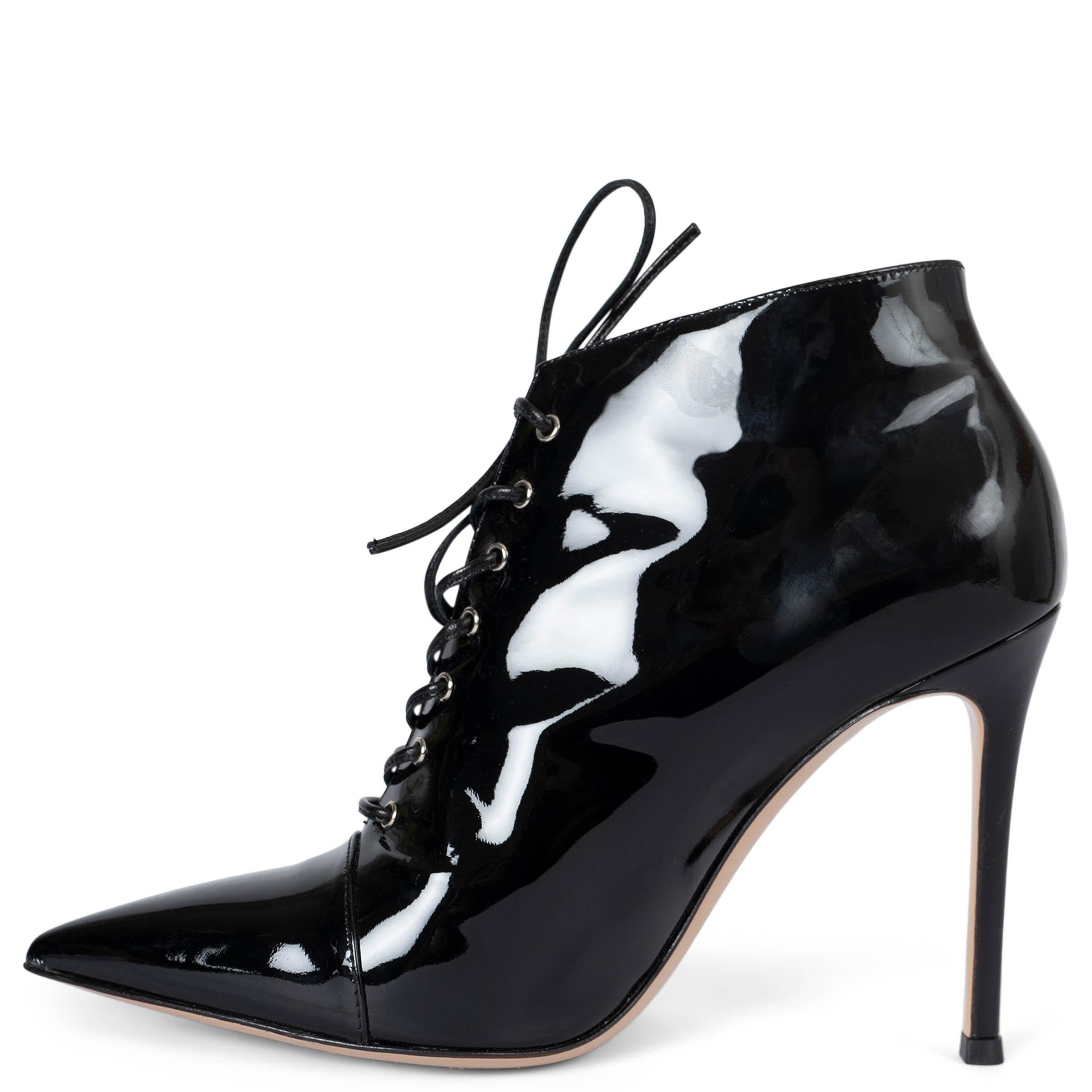 Nero GIANVITO ROSSI nero vernice LACE-UP Stivaletti Scarpe 36 in vendita