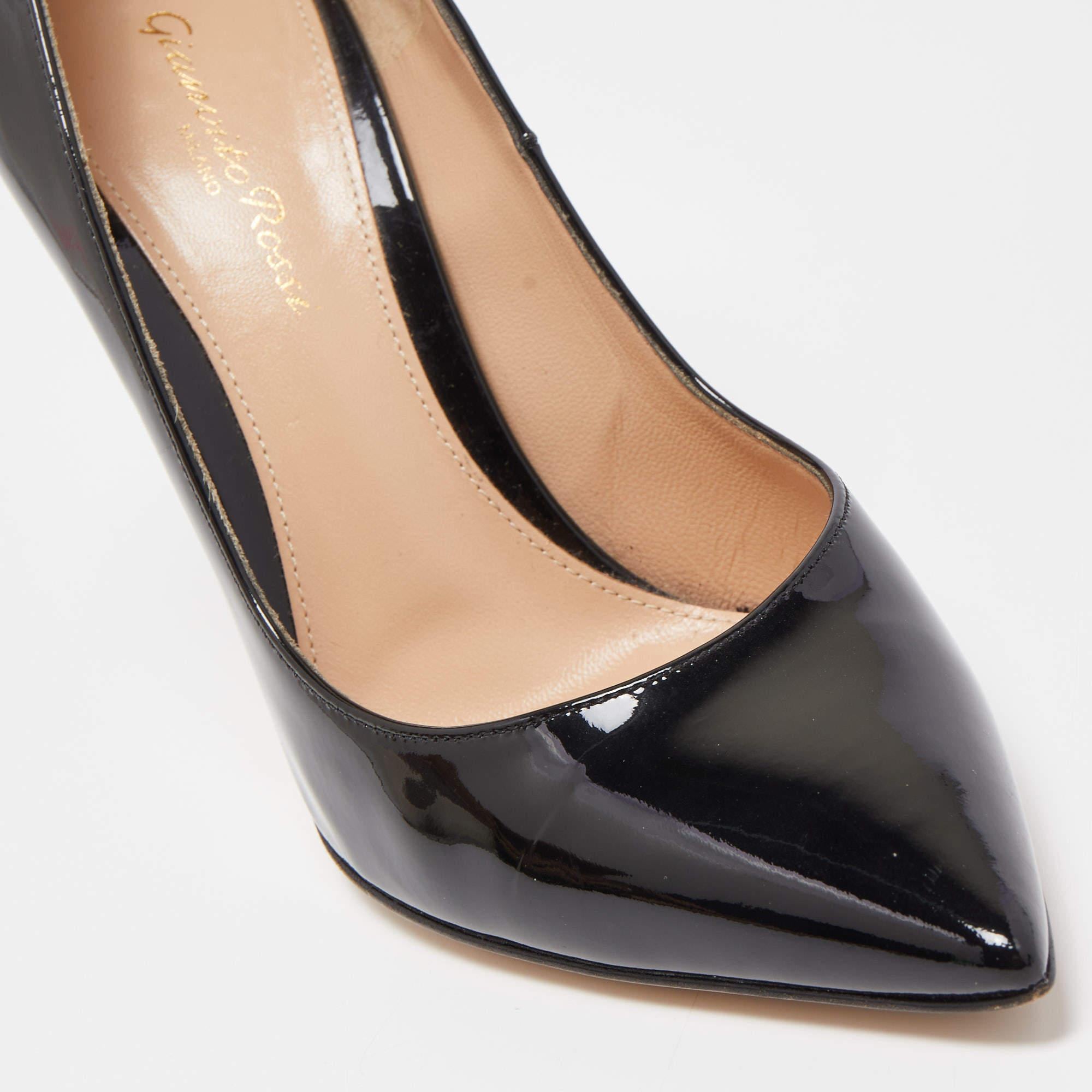 Gianvito Rossi Black Patent Leather Pointed Toe Pumps Size 38 4