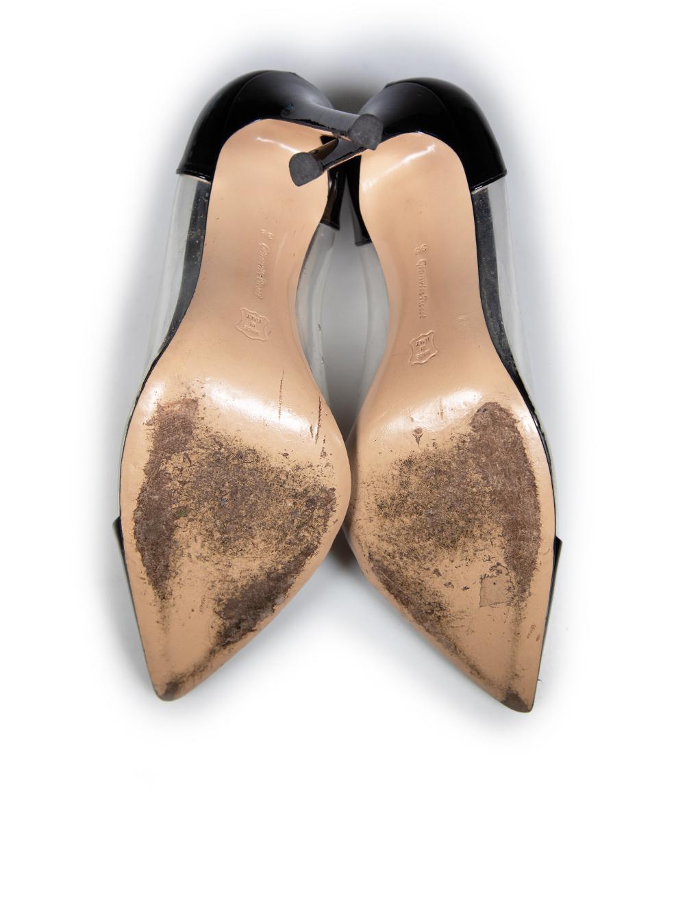 Women's Gianvito Rossi Black Patent PVC Pumps Size IT 38