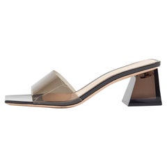Gianvito Rossi Black PVC Cosmic Slide Sandals Size 37