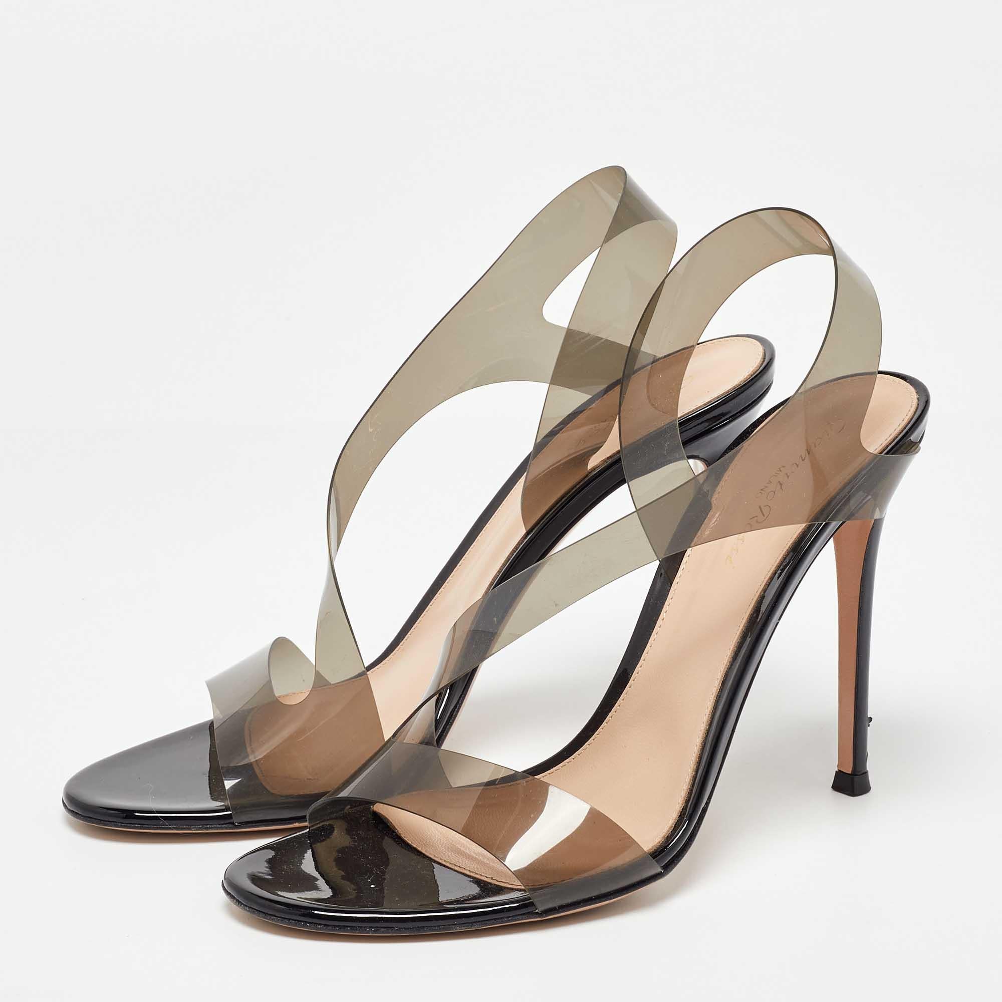 These sandals are chic and contemporary. Crafted from premium materials  these shoes will luxuriously frame your feet and will fill your day with bold steps.