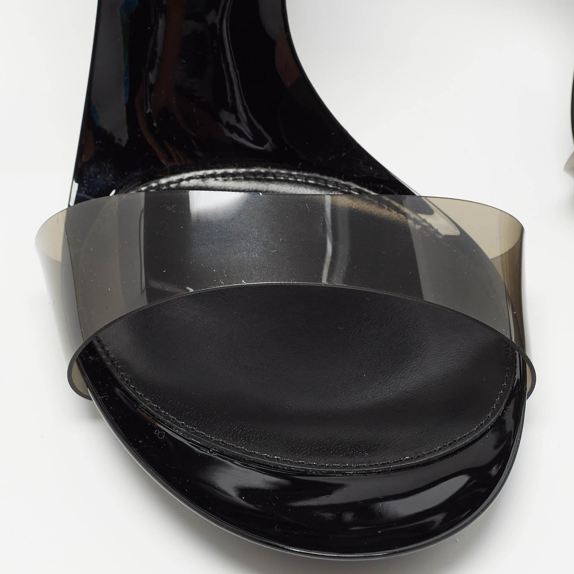 Gianvito Rossi Black PVC Spice Sandals Size 39 For Sale 5