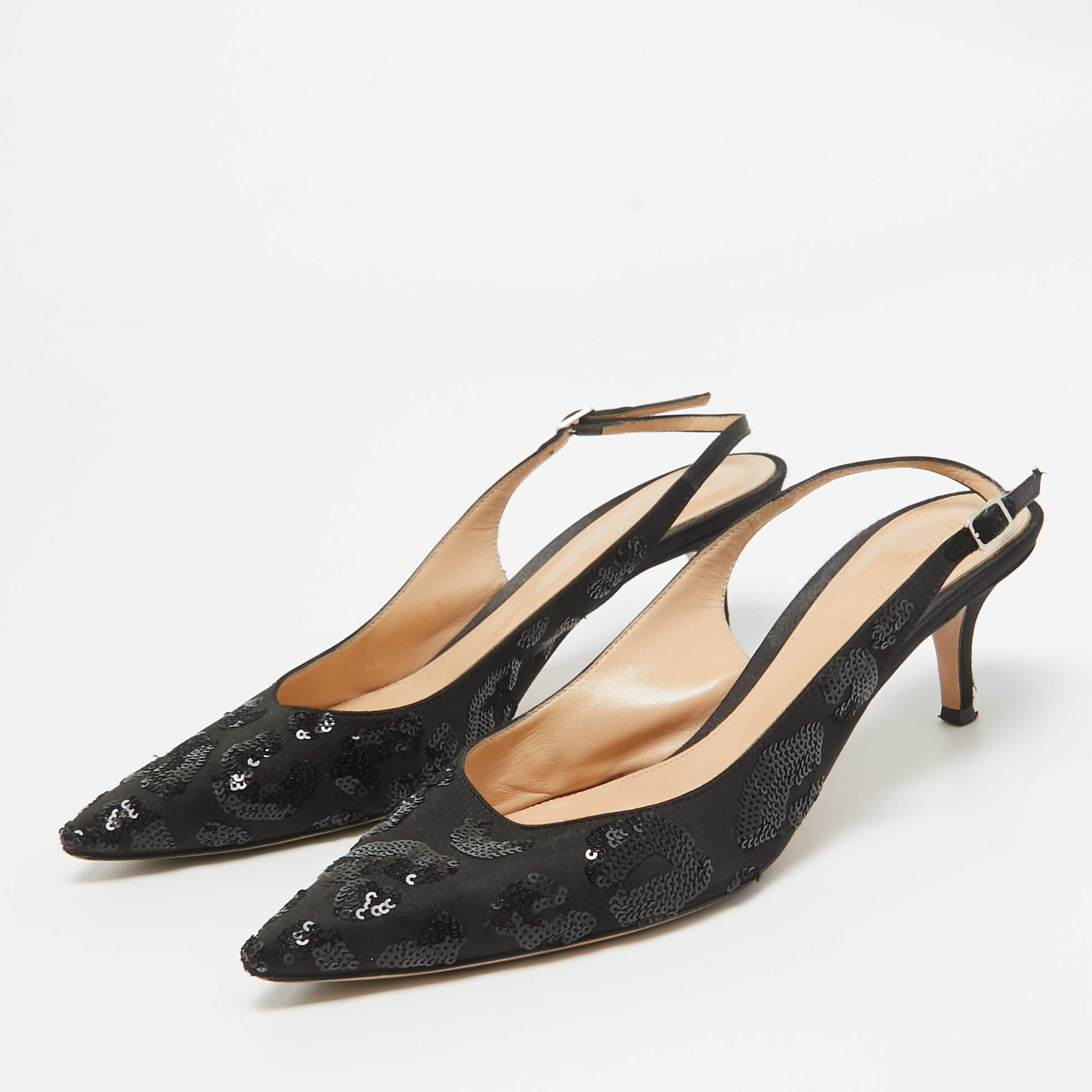 Make a chic style statement with these designer pumps. They showcase sturdy heels and durable soles perfect for your fashionable outings