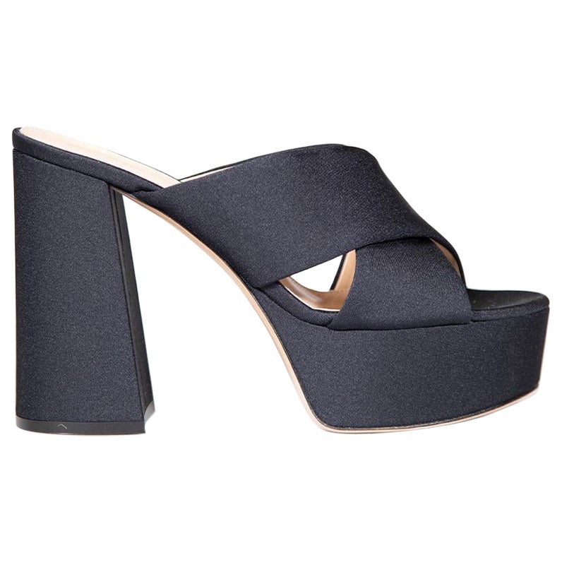 Gianvito Rossi Black Sheridan Platform Heels Size IT 39