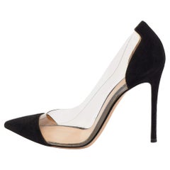 Gianvito Rossi - Escarpins en daim noir et plexiglas en PVC, taille 40.5