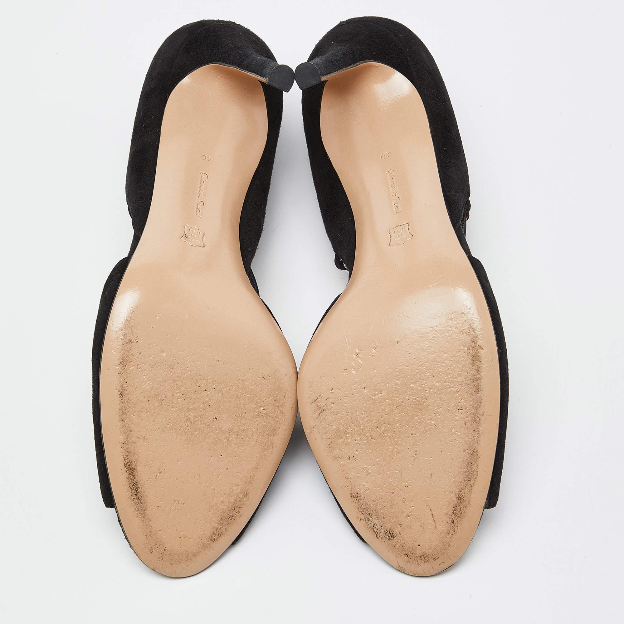 Gianvito Rossi Sandales en daim noir à nouer à la cheville Taille 40 en vente 1