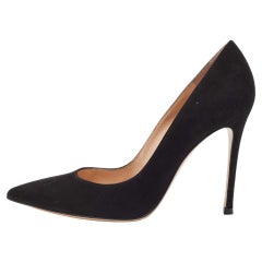 Gianvito Rossi Schwarze Gianvito 105 Pumps aus Wildleder Größe 36,5