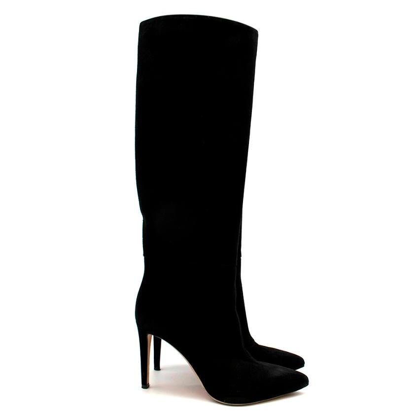 Gianvito Rossi Black Suede Heeled Knee Length Boots

- Black suede leather 
- Slim heel 
- Knee length 
- Pointed toe
- Pull on style 
- Leather innersole 
- Original dust bag included 

Materials: 
100% Leather 

Made in Italy 

Heel height -