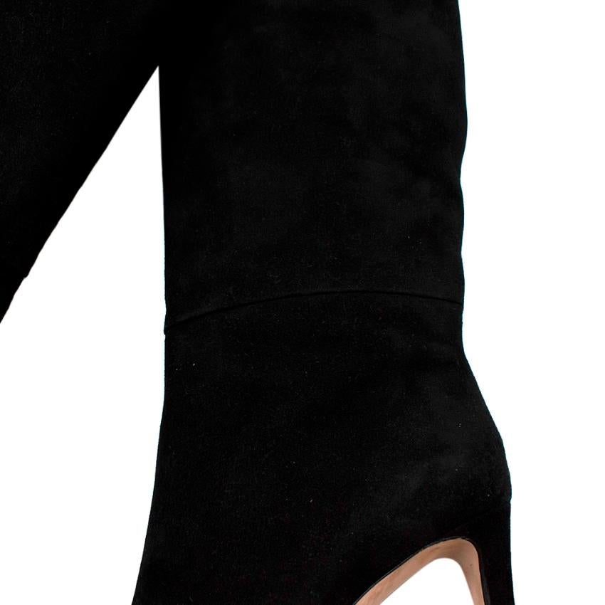 Gianvito Rossi Black Suede Heeled Knee Boots - Size EU 39 For Sale 1