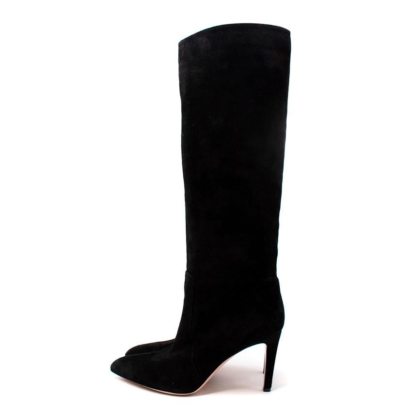 Women's Gianvito Rossi Black Suede Heeled Long Boots For Sale