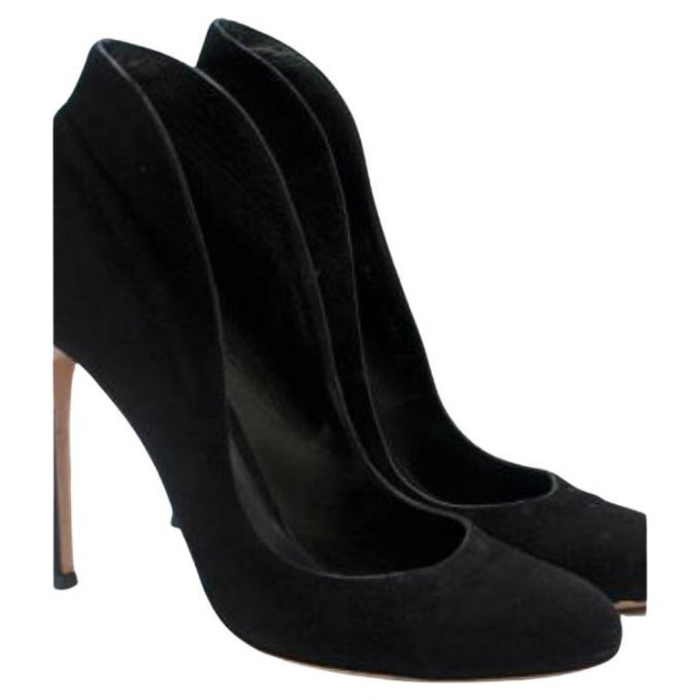 Gianvito Rossi black suede high back pumps For Sale at 1stDibs