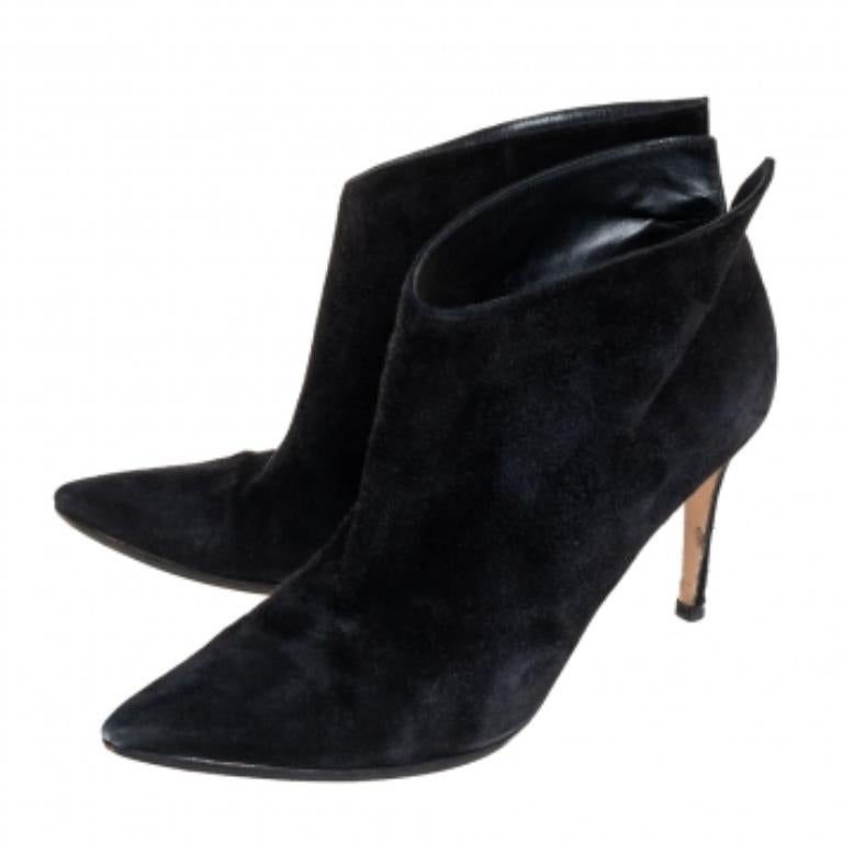 Gianvito Rossi Black Suede Kat Mid Booties Size 40.5 For Sale 3
