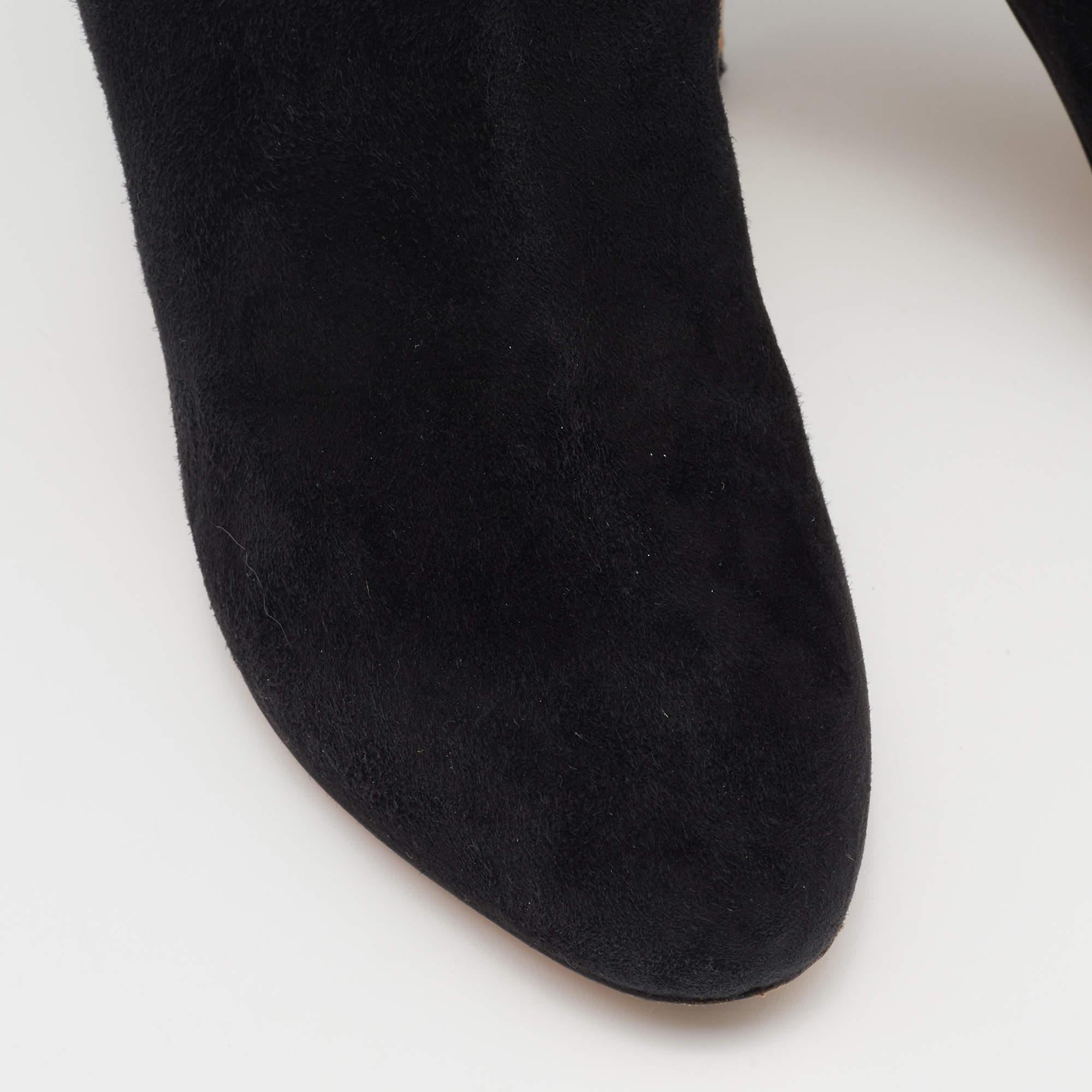 Gianvito Rossi: knielange Stiefel aus schwarzem Wildleder, Größe 37,5 im Zustand „Gut“ im Angebot in Dubai, Al Qouz 2