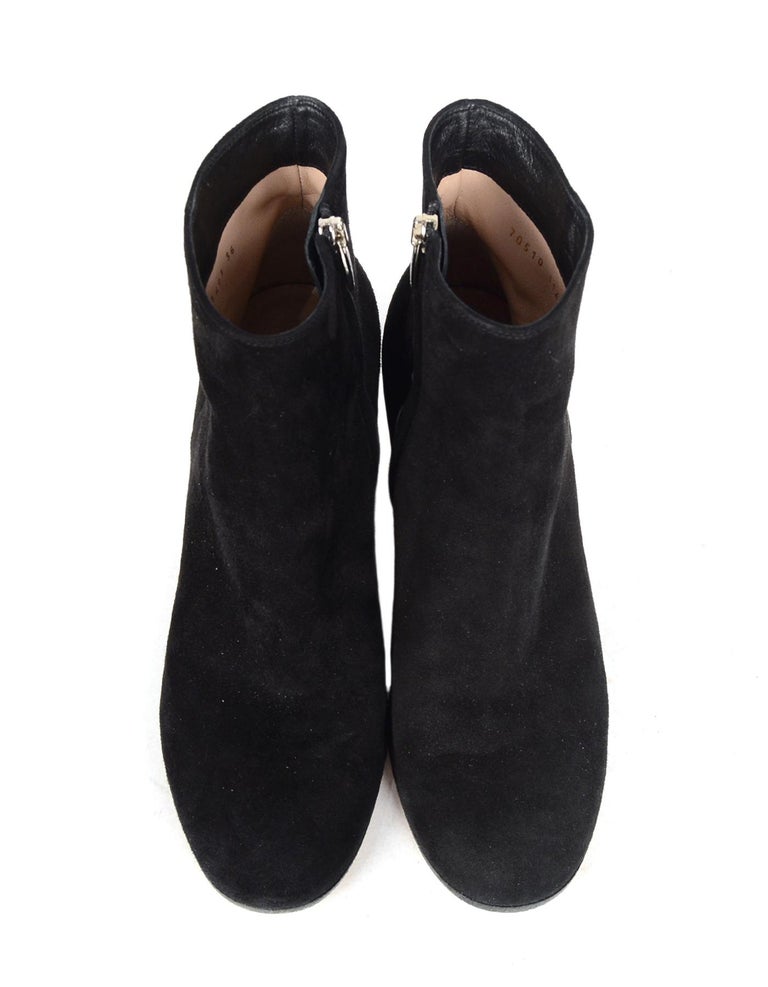 Gianvito Rossi Black Suede Margaux 60 Ankle Boots sz 38 For Sale at 1stDibs