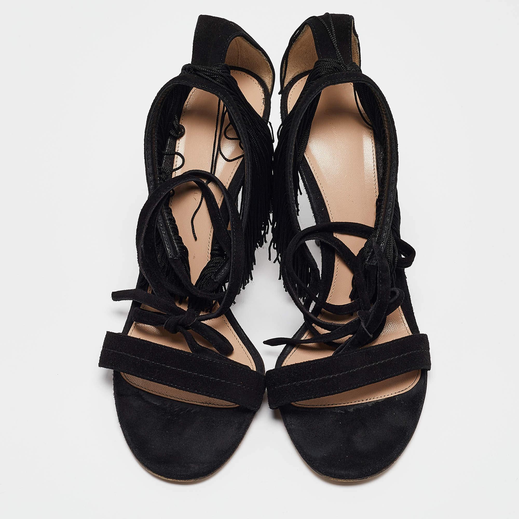 Nero Gianvito Rossi Sandali con cinturino alla caviglia Olivia in pelle scamosciata nera misura 40 in vendita