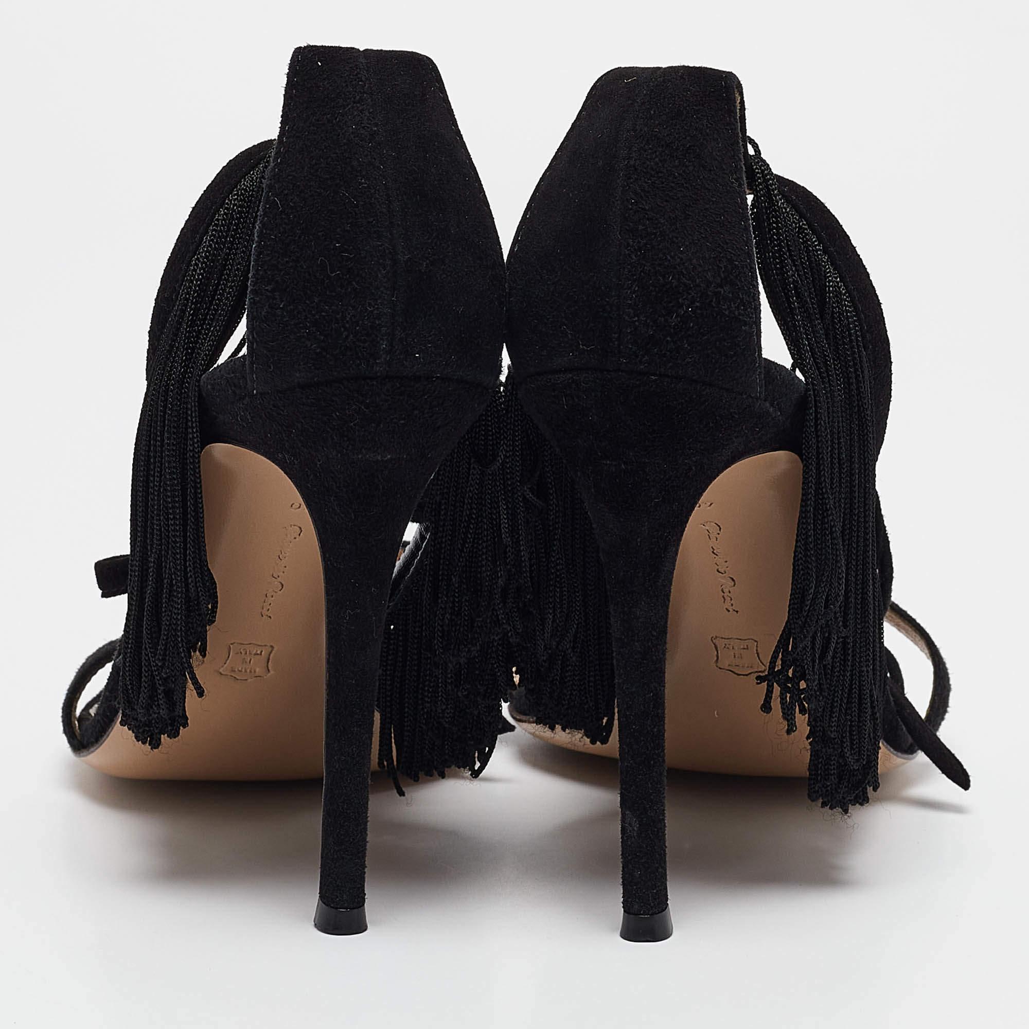 Donna Gianvito Rossi Sandali con cinturino alla caviglia Olivia in pelle scamosciata nera misura 40 in vendita