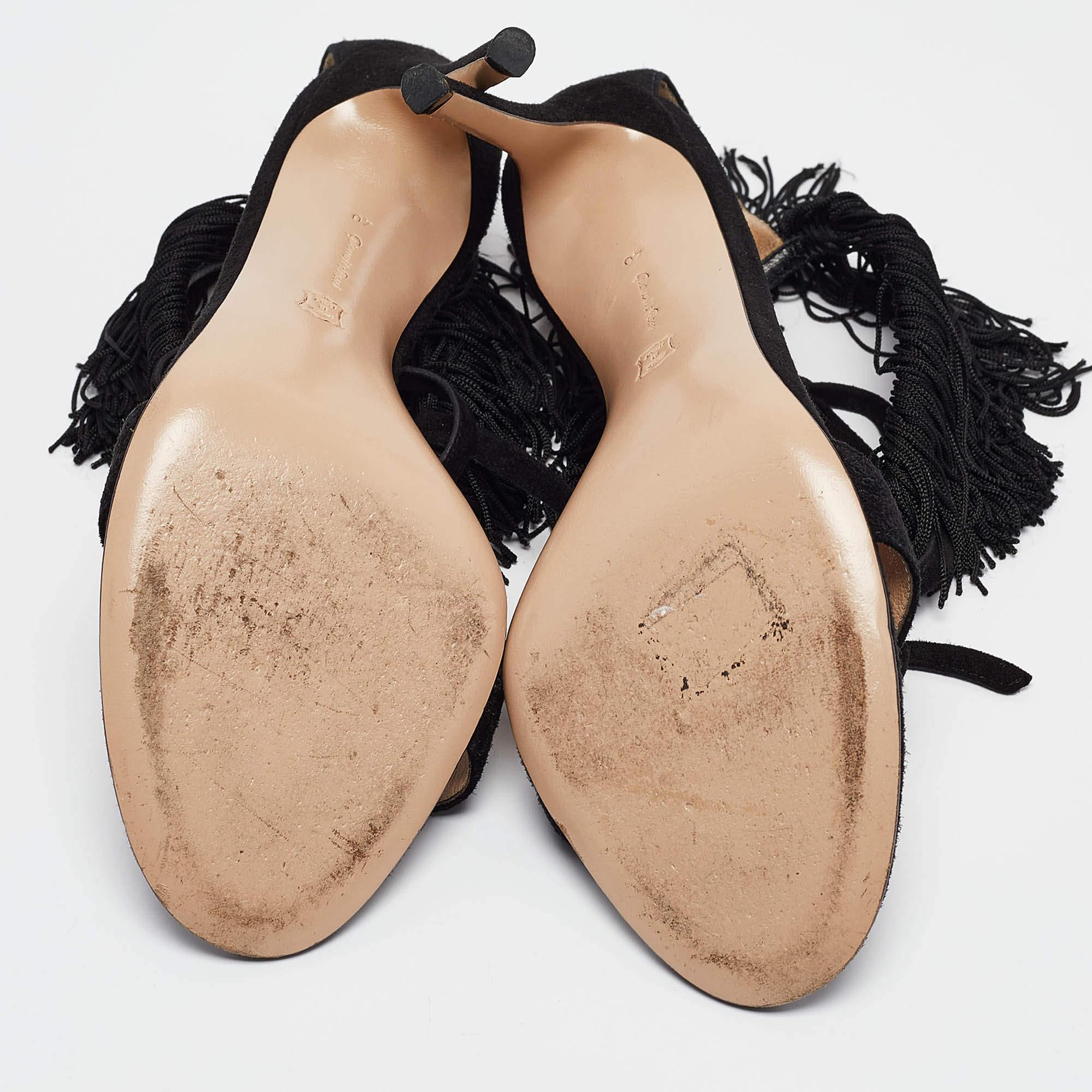 Gianvito Rossi Sandali con cinturino alla caviglia Olivia in pelle scamosciata nera misura 40 in vendita 1
