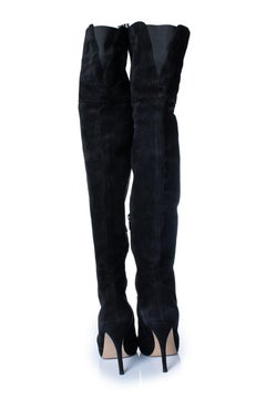 Gianvito Rossi, stivali sopra il ginocchio in camoscio nero