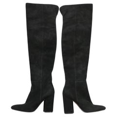 Gianvito Rossi Black Suede Over The Knee Boots