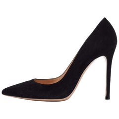 Gianvito Rossi Black Suede Point Pumps Size 38