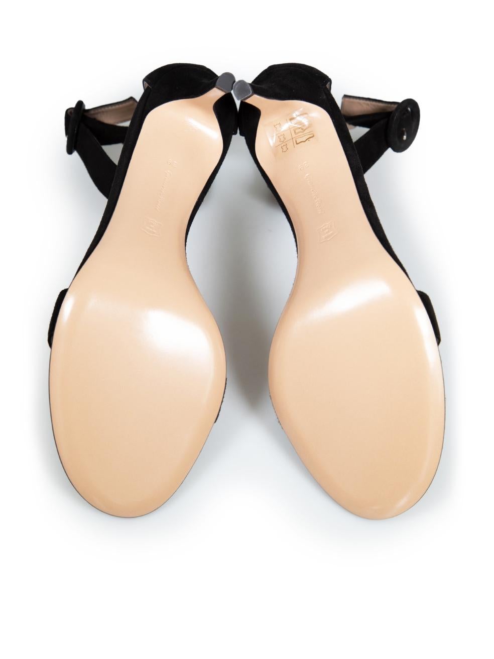 Women's Gianvito Rossi Black Suede Portofino Sandals Size IT 39 For Sale