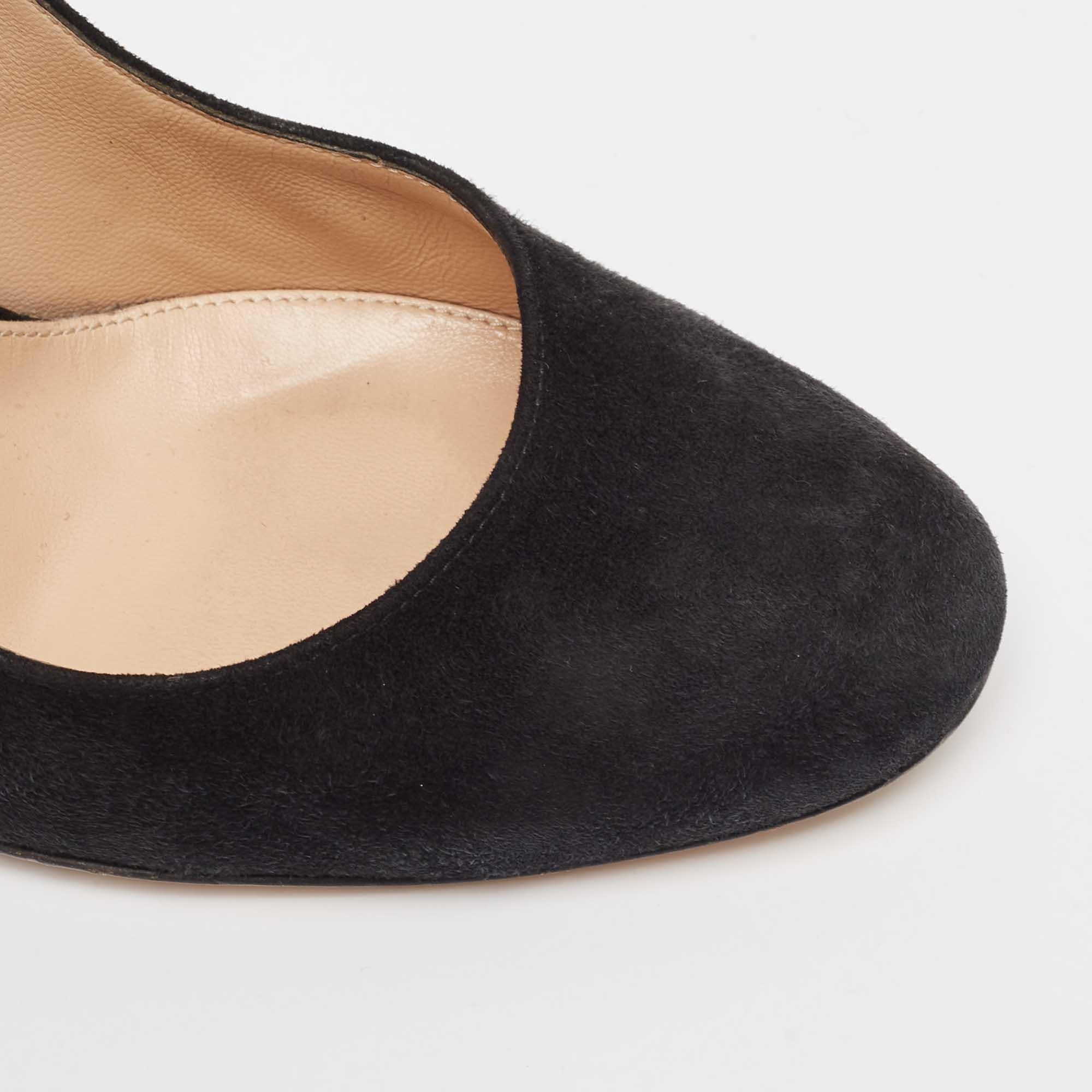 Gianvito Rossi Black Suede Roma Pumps Size 39.5 For Sale 3