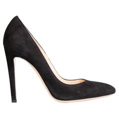 Gianvito Rossi Black Suede Round-Toe Pumps Size IT 37.5
