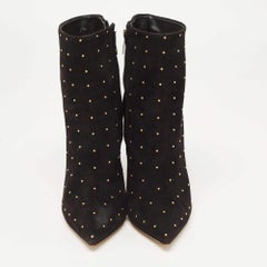 Gianvito Rossi Black Suede Studded Ankle Boots Size 41