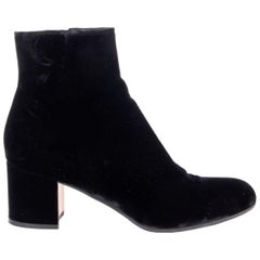 GIANVITO ROSSI black velvet MARGAUX Ankle Boots Shoes 42
