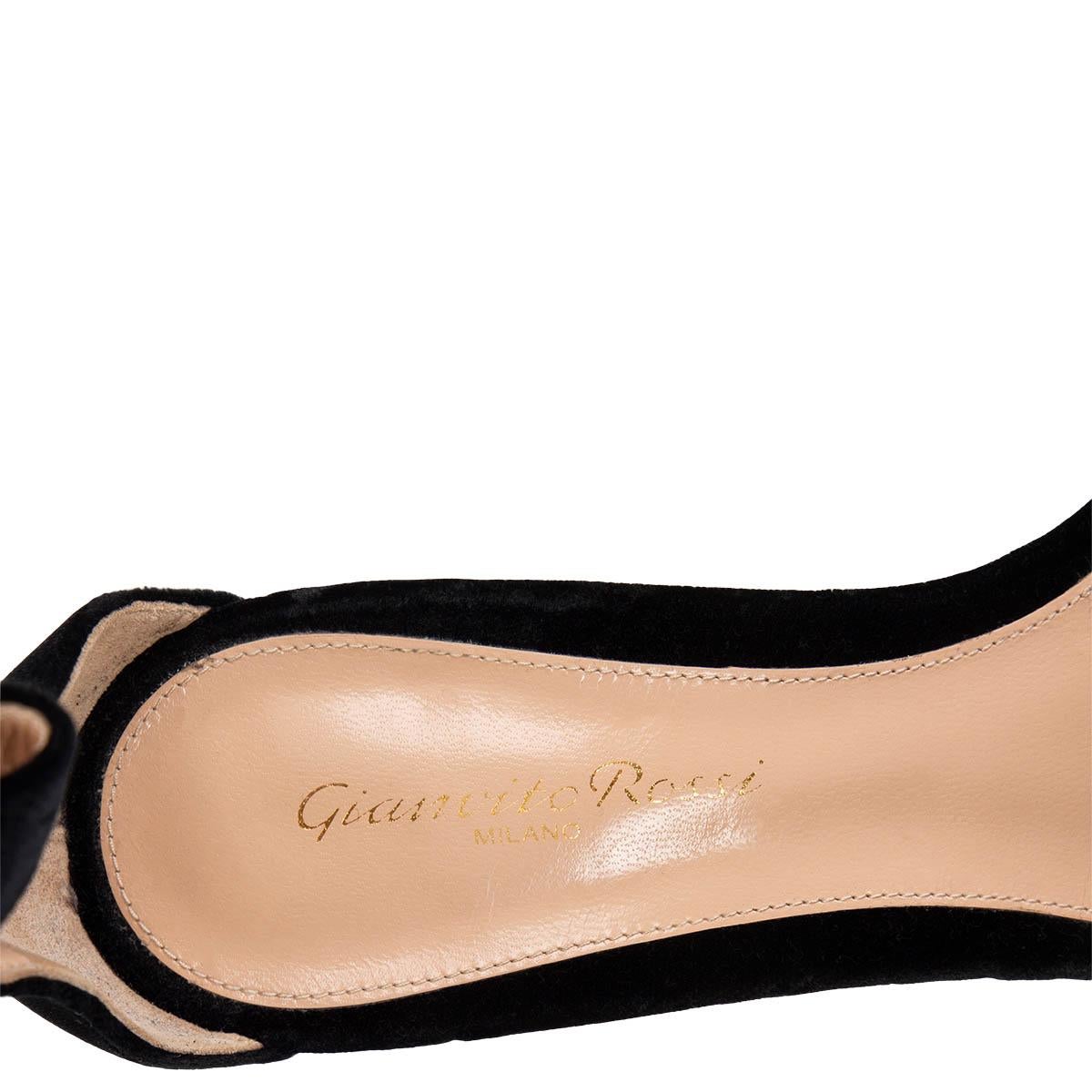 GIANVITO ROSSI black velvet VERSILIA 60 Sandals Shoes 38 at 1stDibs |  gianvito rossi versilia