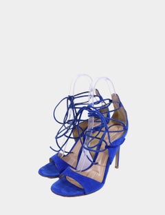 Gianvito Rossi Blue Cross Ankle Strap Sandals Size EU 38