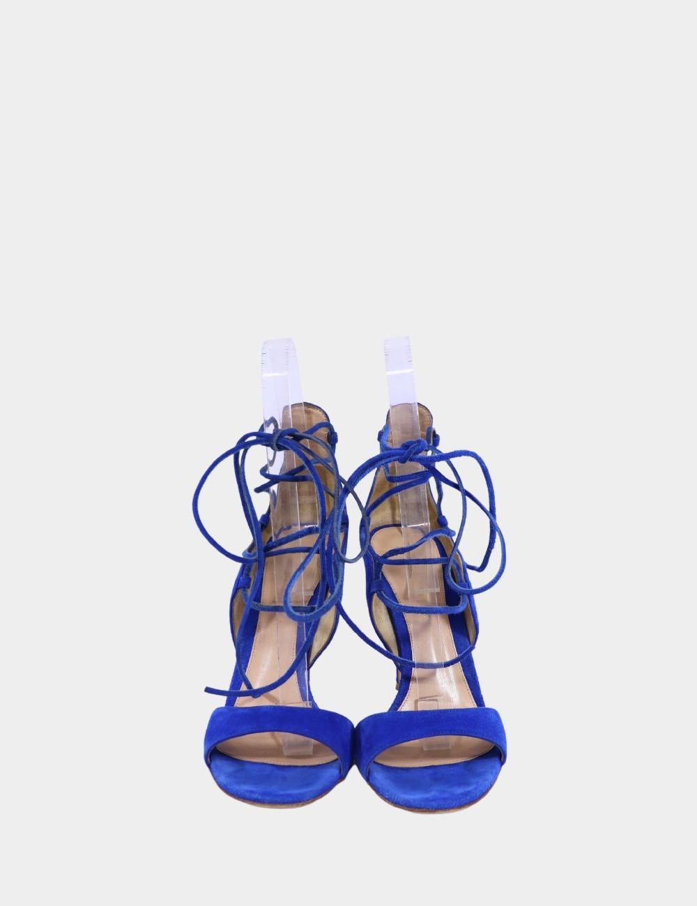 Gianvito Rossi Blue Cross Ankle Strap Sandals Size EU 38 For Sale 1