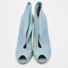 Gianvito Rossi Blue Denim Vamp Booties Size 41