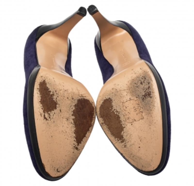 Women's Gianvito Rossi Blue Suede Pumps Size 40 For Sale
