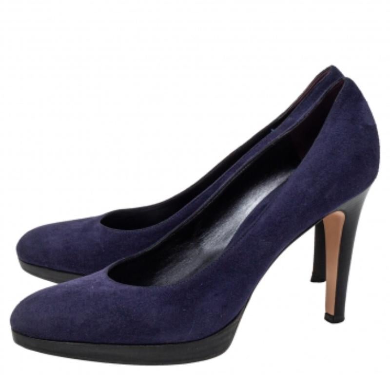 Gianvito Rossi Blue Suede Pumps Size 40 For Sale 1