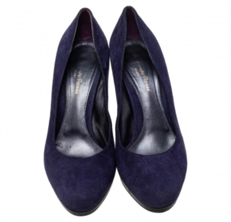 Gianvito Rossi Blue Suede Pumps Size 40 For Sale 2