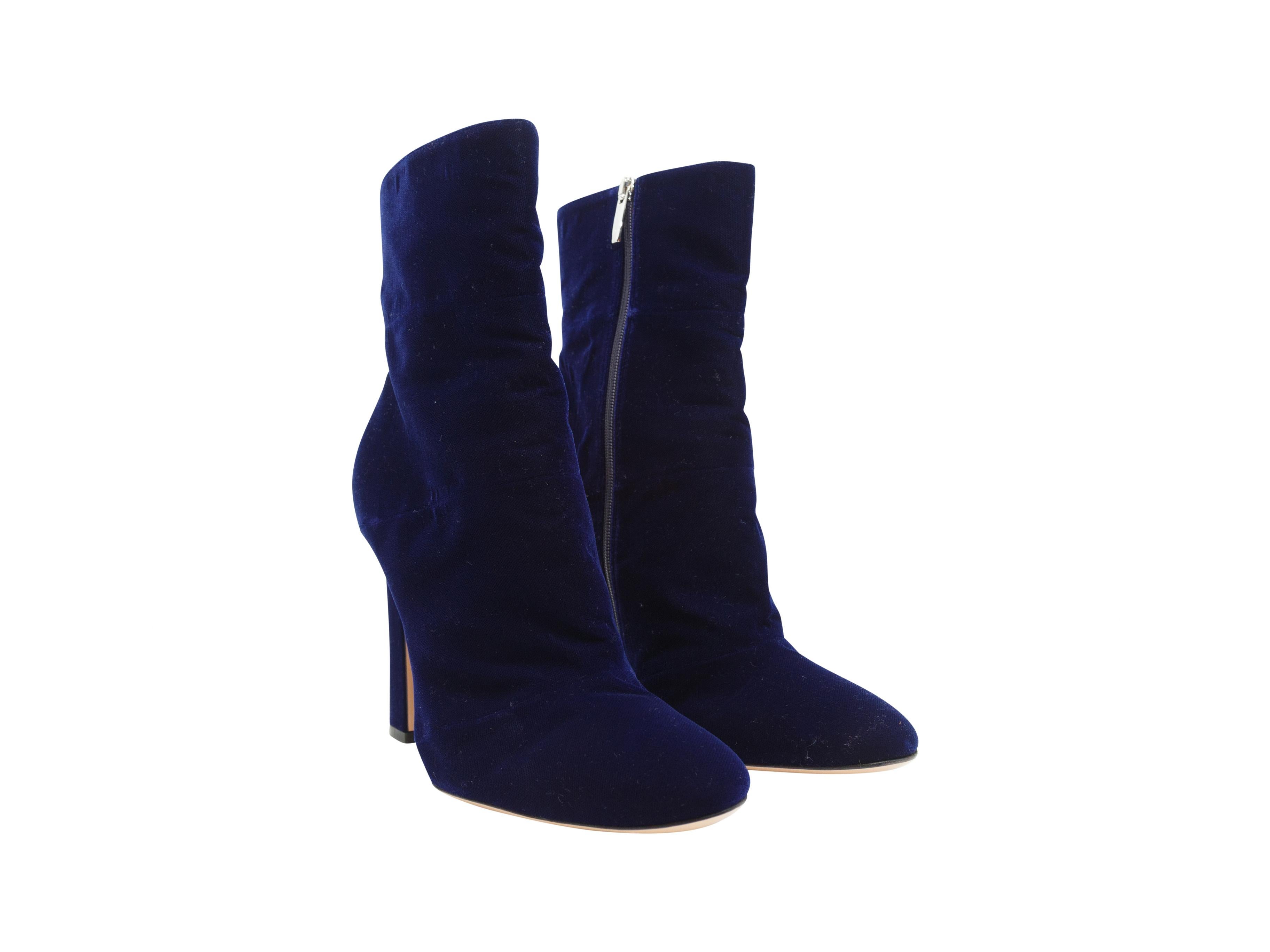 blue velvet boots