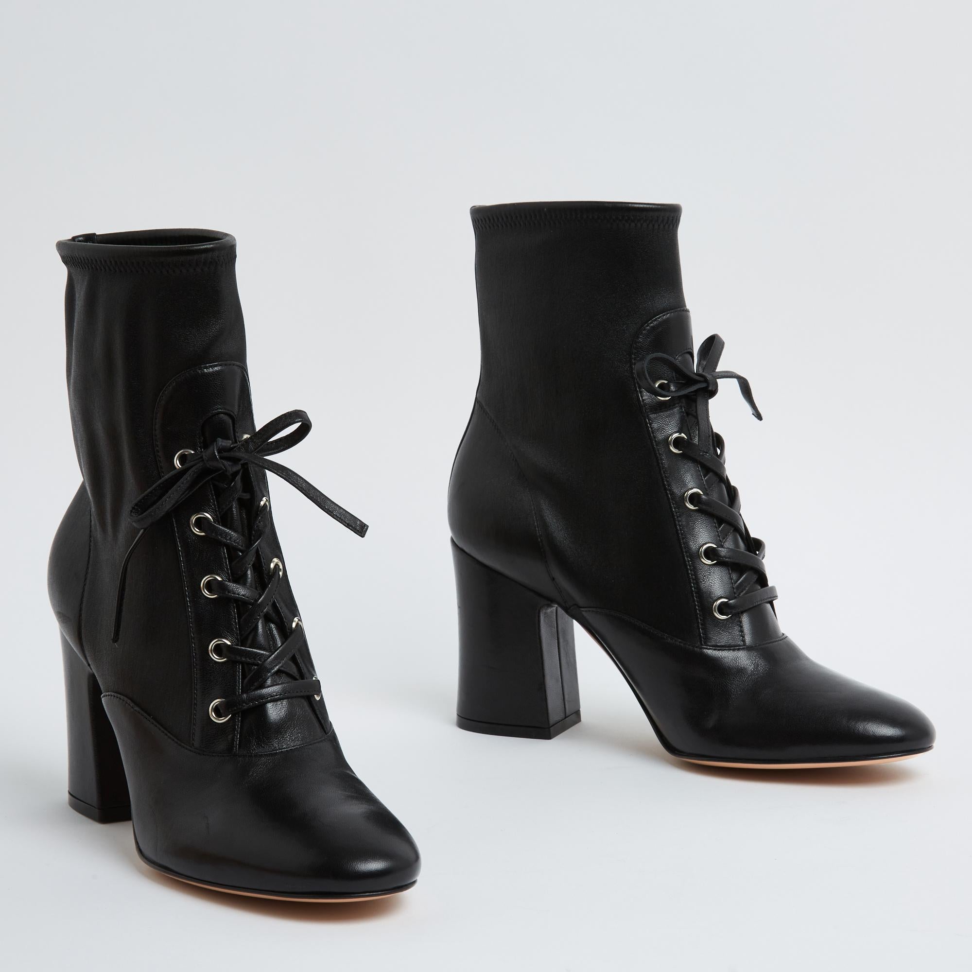 Nero Gianvito Rossi Bottines EU38.5 Mackay stivaletti in pelle nera UK5.5 US8 New in vendita