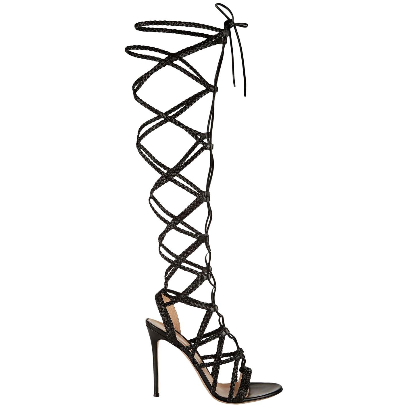 Gianvito Rossi Braided Leather Sandals