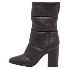 Gianvito Rossi Brown Leather Ankle Length Boots Size 37