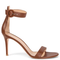 GIANVITO ROSSI brown leather PORTOFINO 85 Sandals Shoes 41
