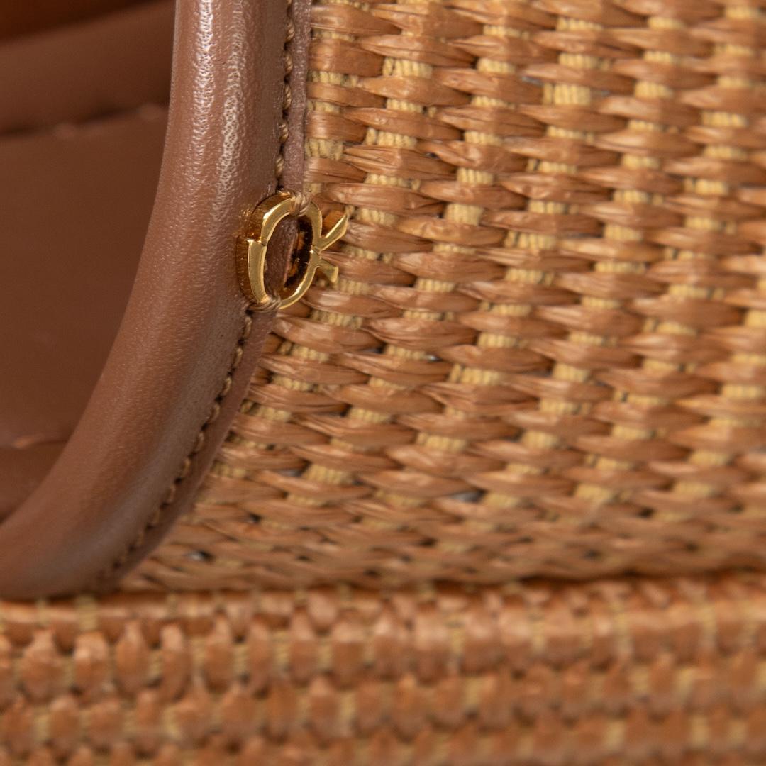 Gianvito Rossi Brown Leather & Raffia Amami Mules Size IT 39 For Sale 1