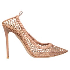 Gianvito Rossi Brown Mesh Point Toe Pumps Size IT 40