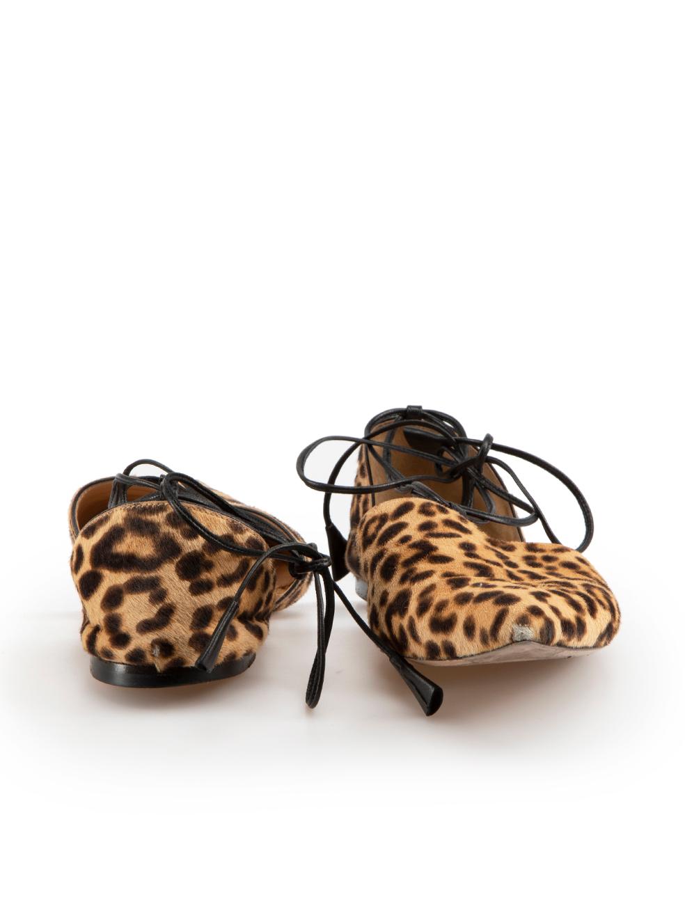 Gianvito Rossi Brown Pony Hair Leopard Sandals Size IT 37.5 In Good Condition For Sale In London, GB
