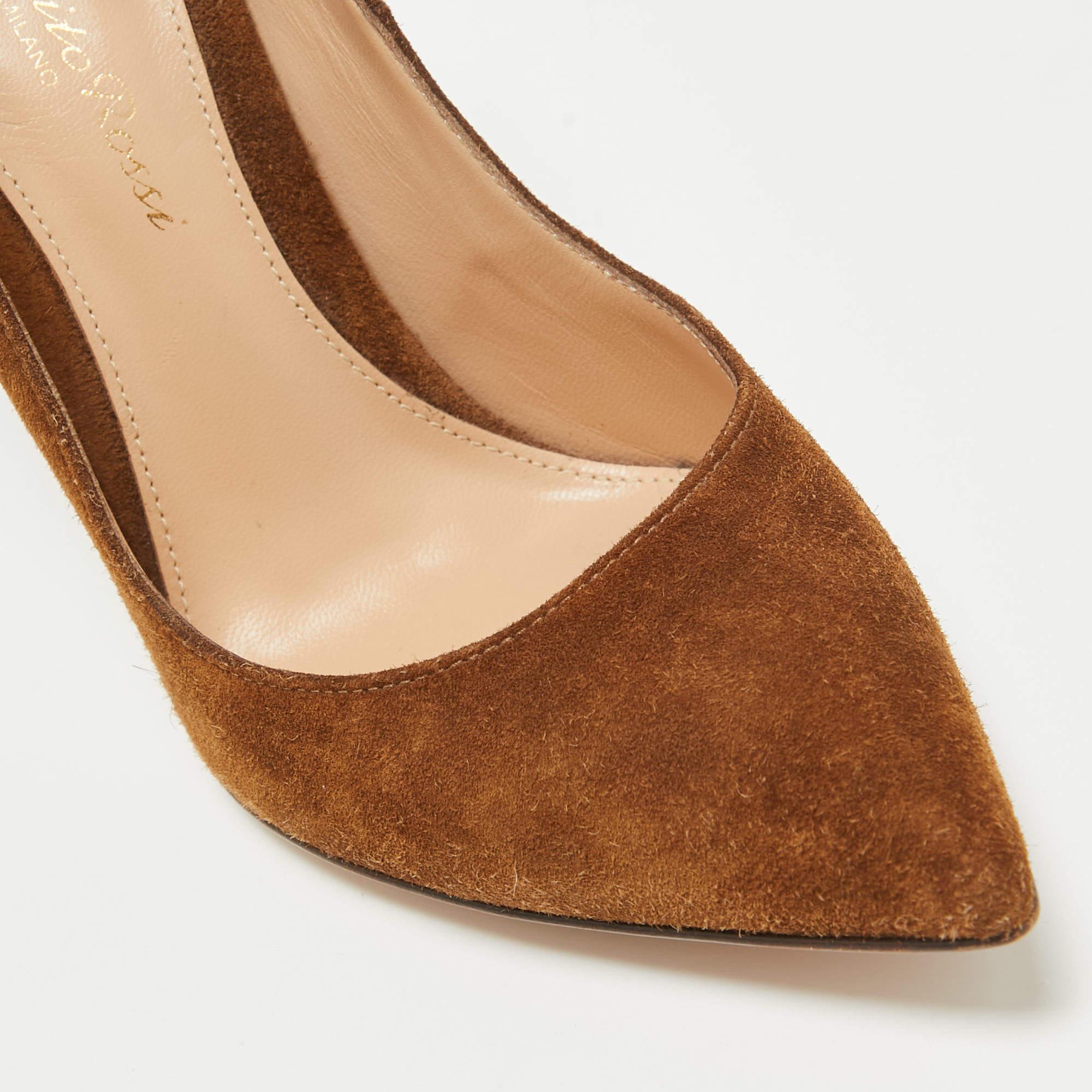 Gianvito Rossi Pumps in pelle scamosciata marrone Gianvito 105 Taglia 35 2