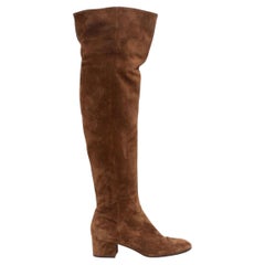 Gianvito Rossi Brown Suede Over-The-Knee Boots