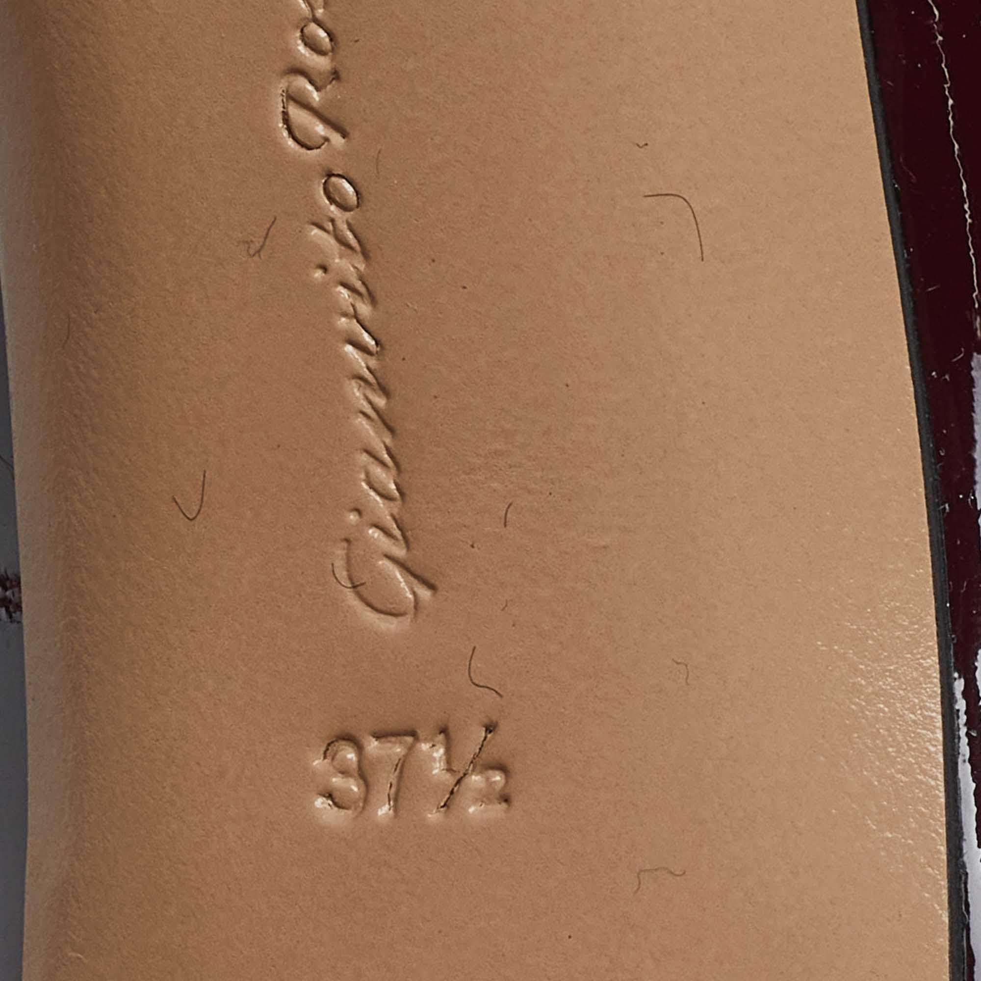 Gianvito Rossi Burgundy Patent Leather Amaranto Pumps Size 37.5 3