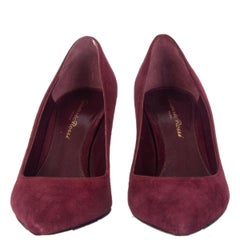 GIANVITO ROSSI burgundy suede GIANVITO 70 Pointed-Toe Pumps Shoes 36